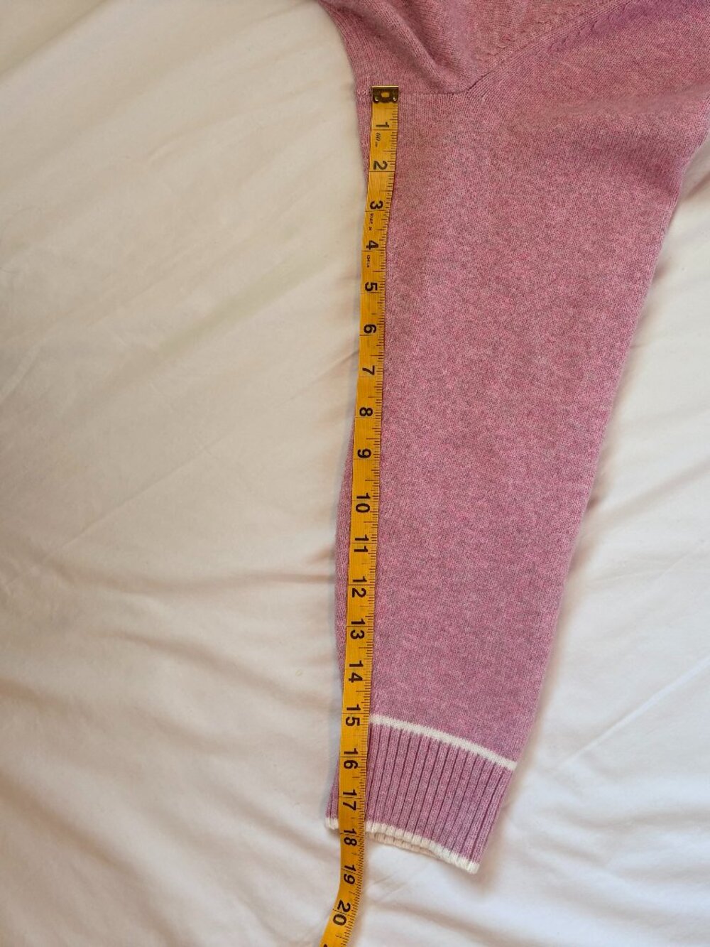 J. Jill Contrasting Details Mock Neck Sweater Marled Blush Pink Cream Trim XL - Picture 9 of 10